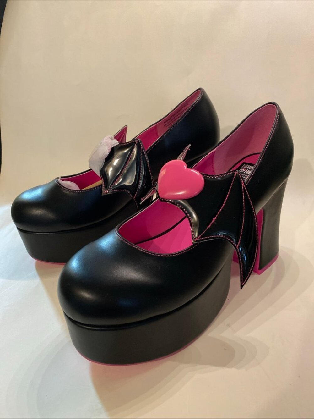 NEW MONSTER HIGH X YRU Deelite DRACULAURA Black Pink Bats High Platform Heels 11